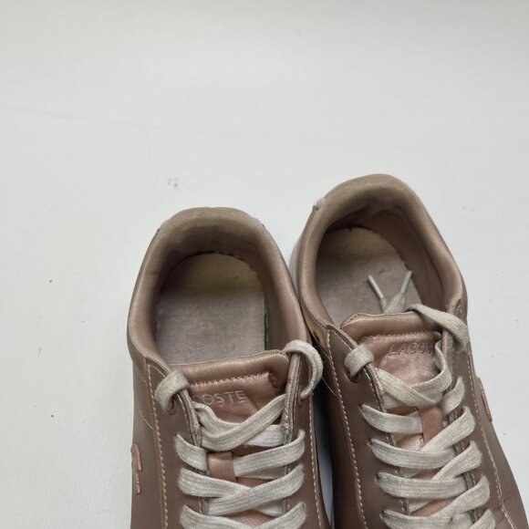 Lacoste Carnaby EVO Metallic Light Pink Sneakers Preppy Womens Size 7.5 US - Picture 12 of 14